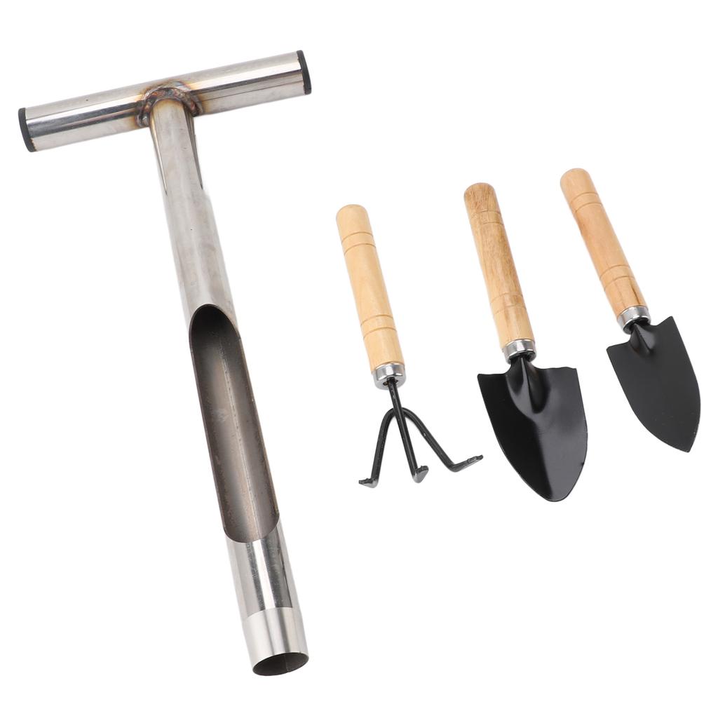 Soil Sample Probe Stainless Steel T Handle Soil Test Kits with 4 Reusable Sample Bags 3 Garden