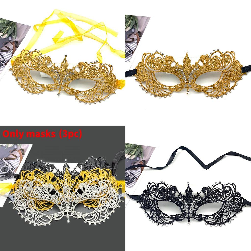 Adult Lace Face Mask With Sparkling Embellishments For Costume Parties Or Halloween
