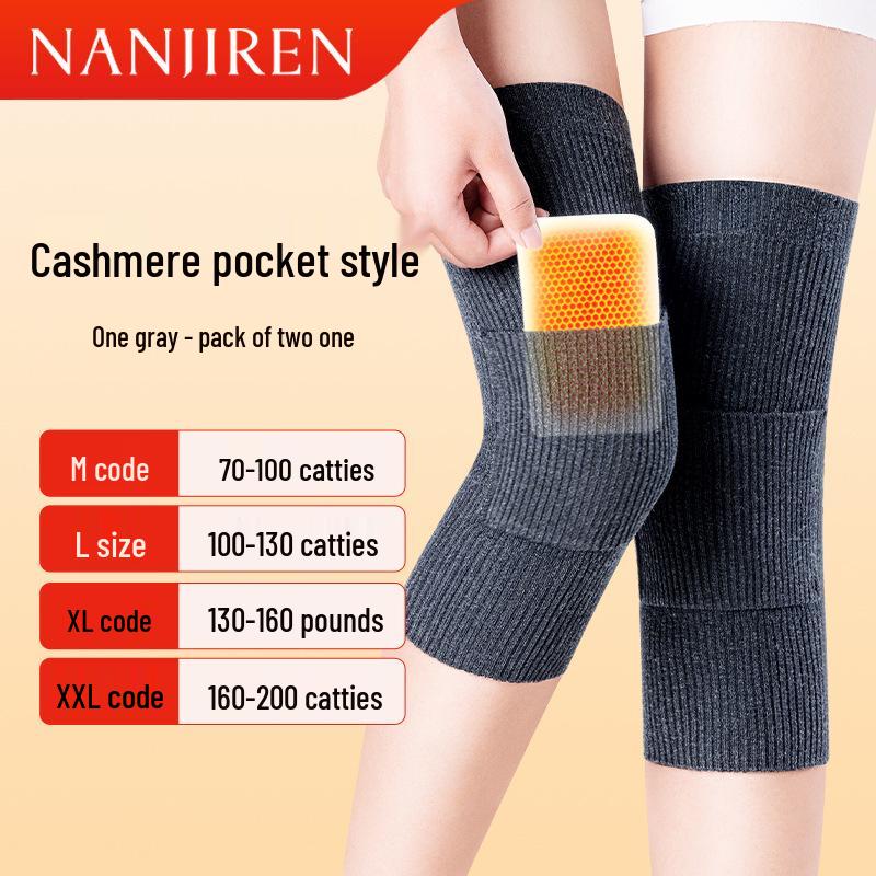 Unisex Cashmere Knee Warmers: Heated Autumn/Winter Protection for Middle-Aged and Elderly
