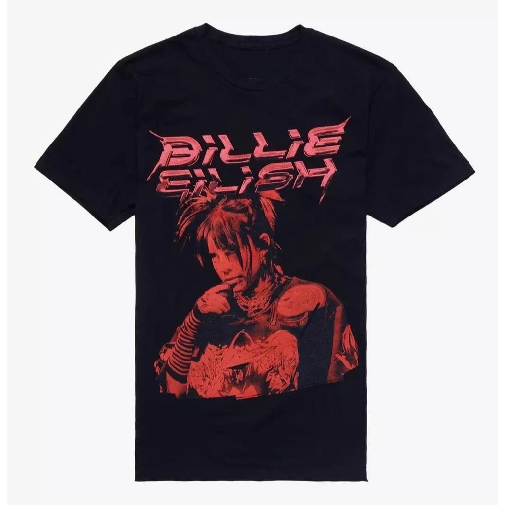 2026 Summer Billie Eilish Printed Casual Fashion Cotton Printed T-shirt for Men and Women Loose Oversized Pure Oversized Y2K