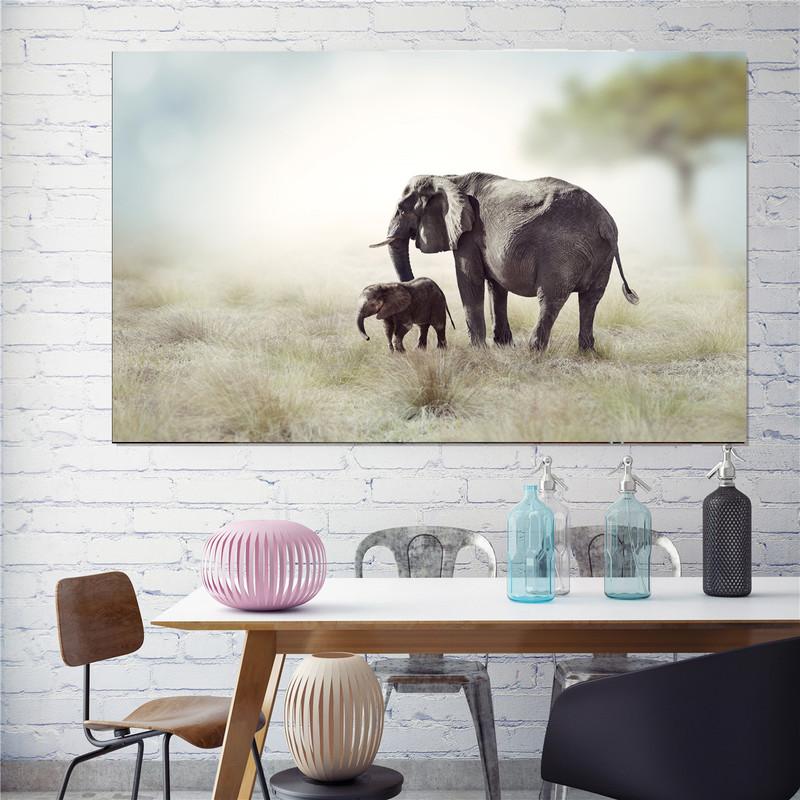 African Elephant Painting Landscape Animal Wall Art Print Elephant Poster Wall Picture for Living Room Bedroom Home Decor