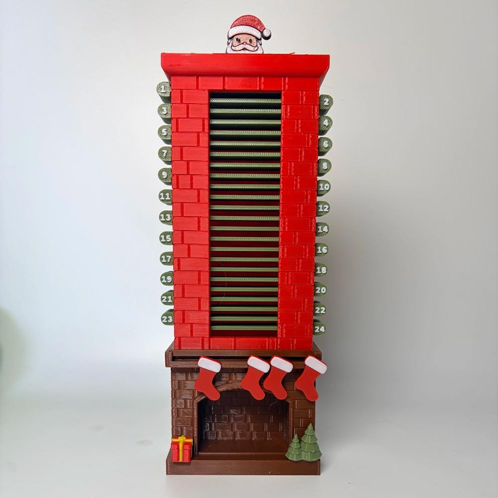 Plastic Christmas Advent Calendar Fireplace Base 24 Day Xmas Countdown Kids Gift