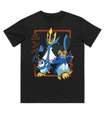 Pokemon Piplup Evolution Pure Cotton Tshirt Short Sleeve Men Women Spring Summer Fashion Casual Shirt