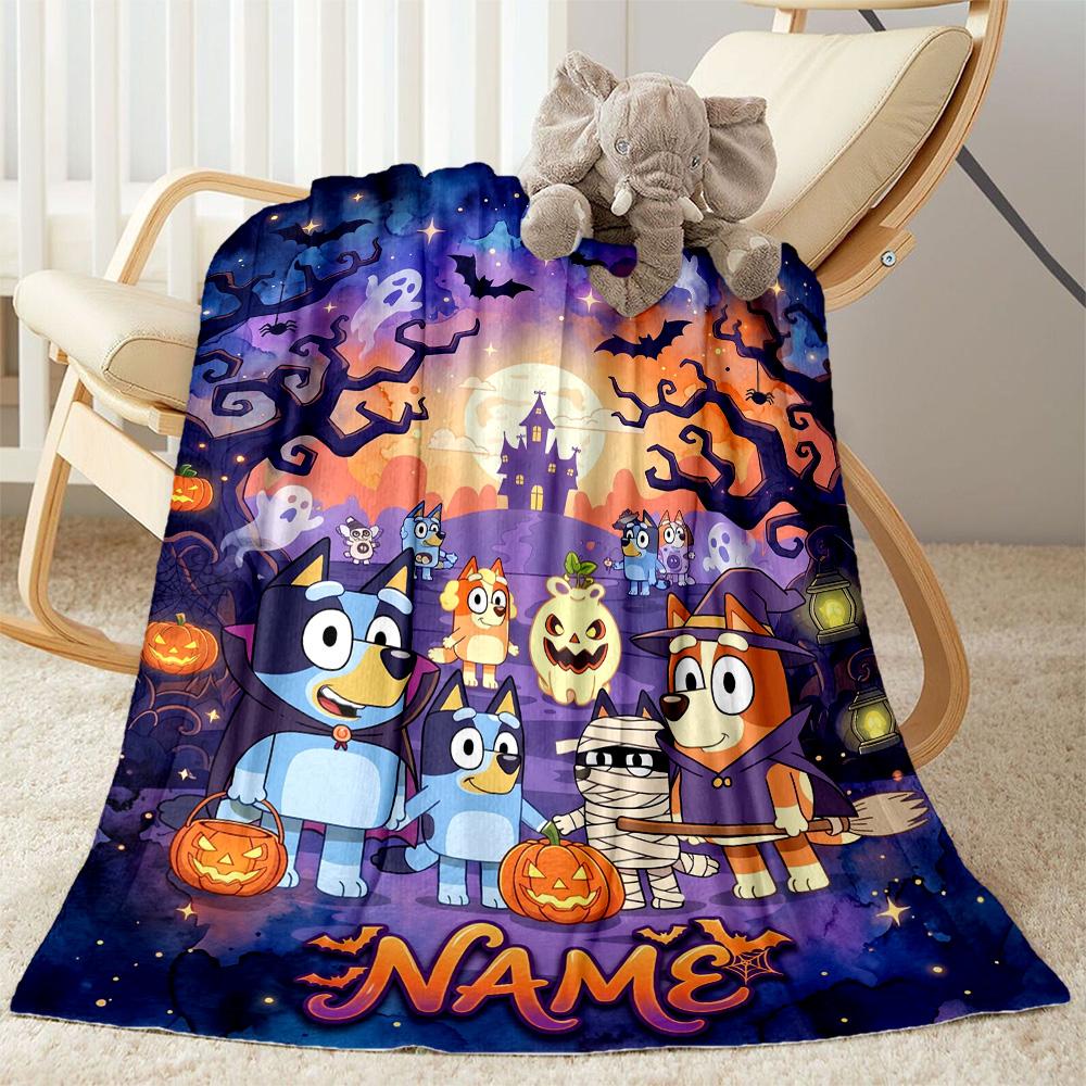 Halloween Friends Costume Customize Your Name Blanket Gift Personalized Blanket Soft Warm Cozy Great for Home Decor Couch Office Chair Office