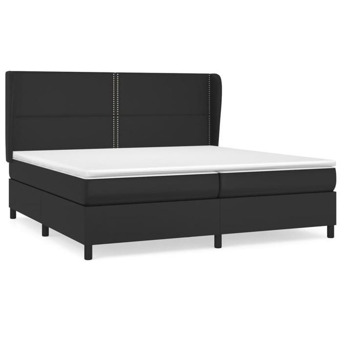 VidaXL Divan Bed with Mattress Black 200x200 Cm Faux Leather - Model 3128991