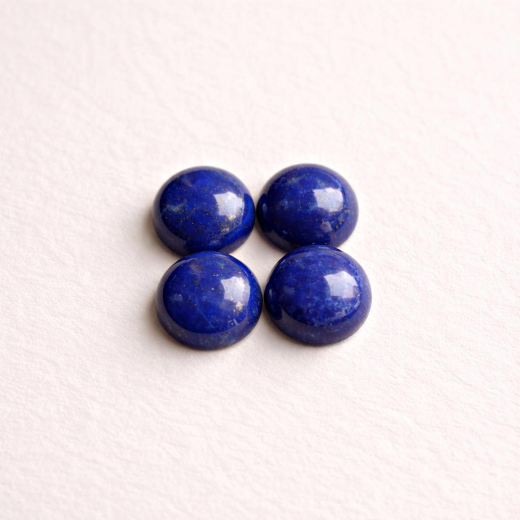 Lapislazuli Edelsteine, Runde Polierte Lapislazuli Cabochons, Tiefblaue Halbedelsteine