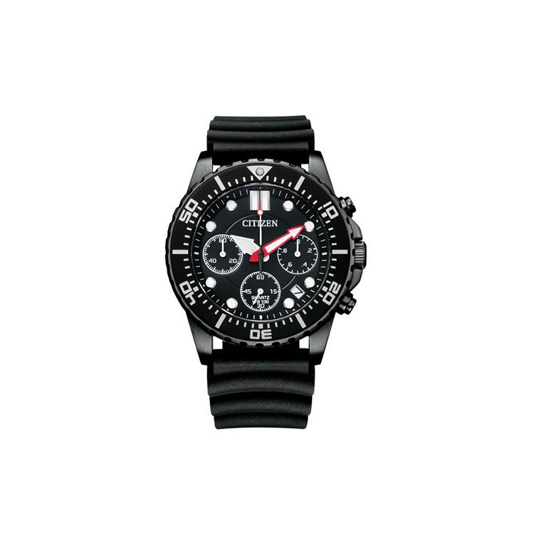 CITIZEN Quartz Movement Rubber Strap Watch Men s Watches Black Dial AI5005-13E