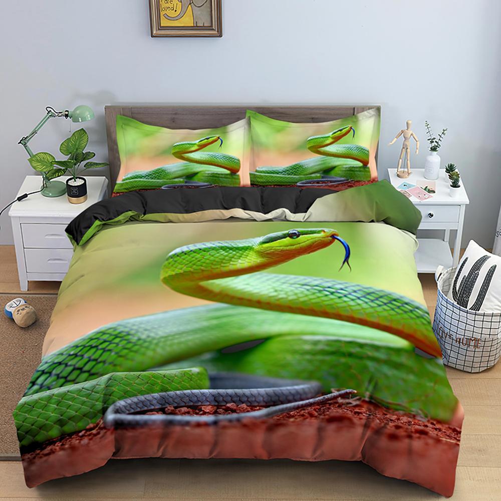 Original Snake Pattern Duvet Cover Set King Size Snake Bedding Set With Pillowcase Quilt Cover 2/3PCS Bedclothes Comforter Cover