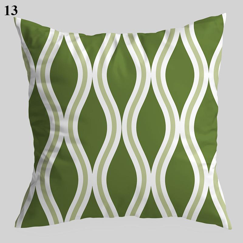 Nordic Style Throw Pillowcase Dark Green  Geometric Leaf  Sofa Car Decoration Cushion Cover Home Decor