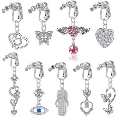 Piercing-free Puncture Butterfly Heart Navel Ring Personality Slippers Navel Ring Belly Jewelry