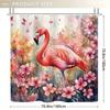 1PC Vibrant Watercolor Flamingo Shower Curtain, Pink Flowers,  Durable Polyester, Easy Clean, for Bathroom & Window Decor
