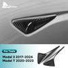 Real Dry Carbon Fiber Side Camera Cover Styling Moulding for Tesla Model 3 Model Y 2017-2024 Highland