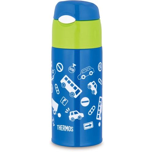 Thermos Water Bottle, Vacuum Insulated Straw Bottle, 400ml, Blue Green, For Children, For Going To Kindergarten And School, For Cooling Only, FHL-403F