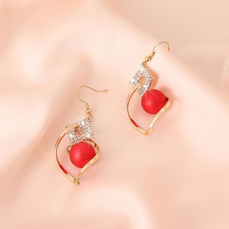 Earrings Earrings Silver Needle Ear Buckles Premium Earrings Red Cherry Design Stud Earrings Wholesale