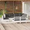 Day and Night - Day and Night Garden Furniture 9 Pieces and White Cushions Solid Pine Wood