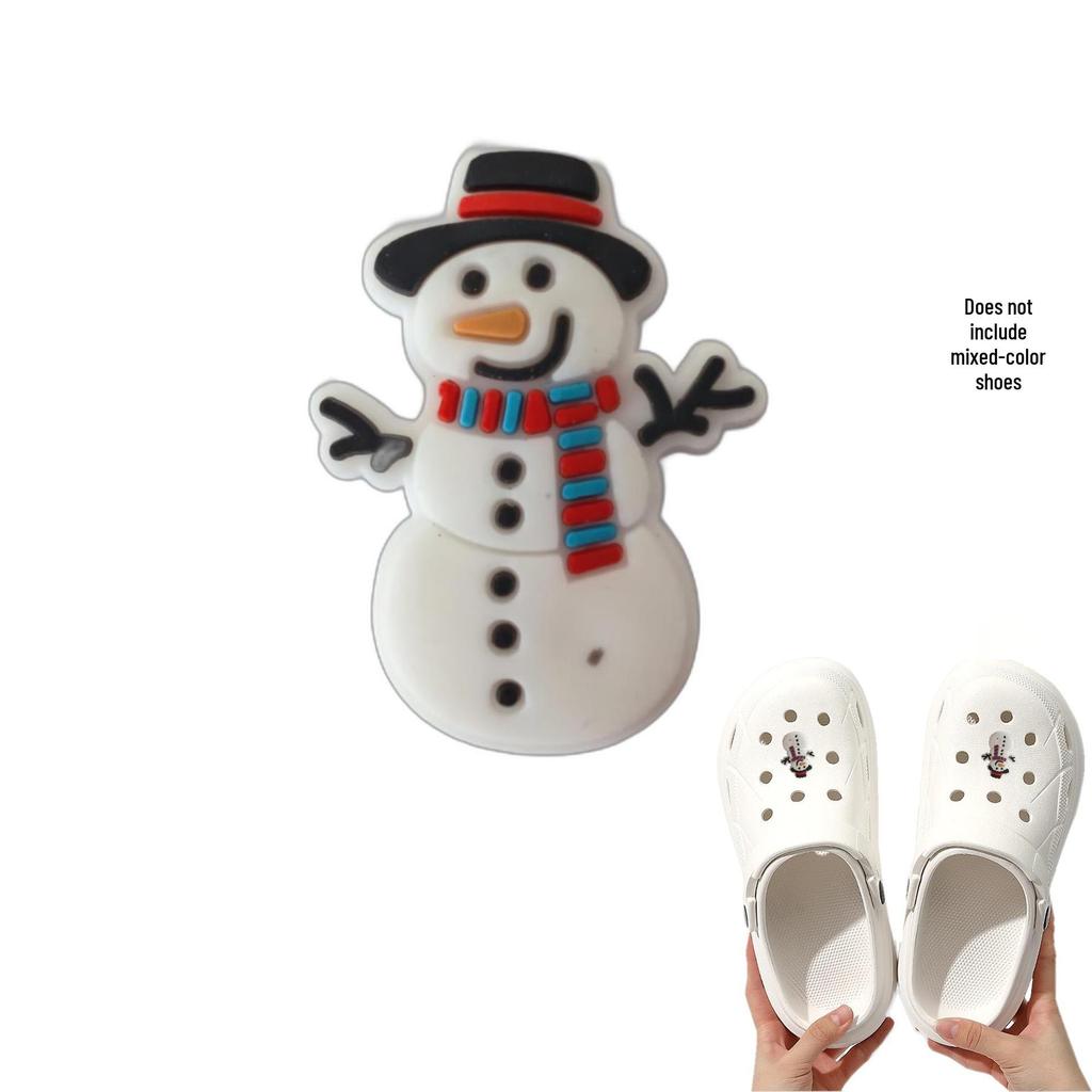 Detachable Christmas Shoe Buckle: PVC Flower Decoration for Hole Shoes