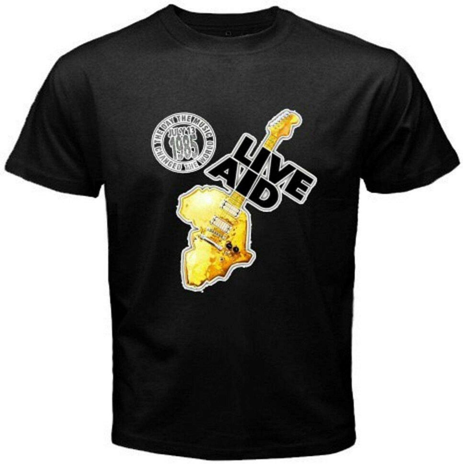Live Aid 1985 Guitar Logo T-Shirt XL чёрный