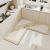 Carpet for Kitchen Pvc Floor Mat L-shaped Rug Soft Diatom Mud Absorbent Foot Mats Non-slip Water-absorbent Home Decoration