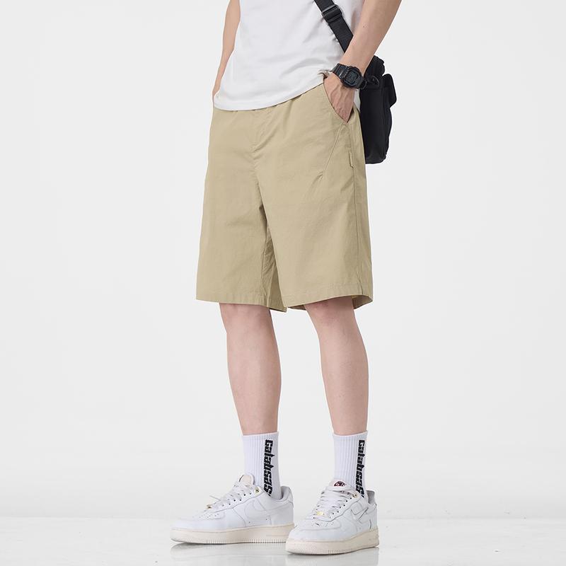 Ice silk straight shorts for men, thin, quick-drying, cool, casual, loose, sporty, breathable, five-point pants for men 28 хаки