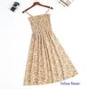 2023 Sommer Blumenbedrucktes Chiffon Mini Kleid Damen Lässig Mode Spaghetti Träger Ärmellos Elastisches Hochtaillenkleid