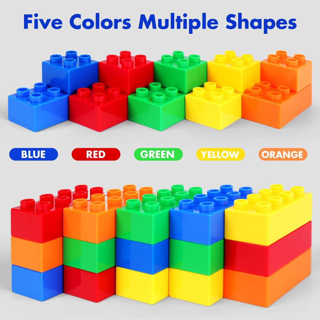ABS extra large size Fully compatible Suitable for ages 2 and up Educational toys Great for additional purchases 70-piece 5-color blocks,