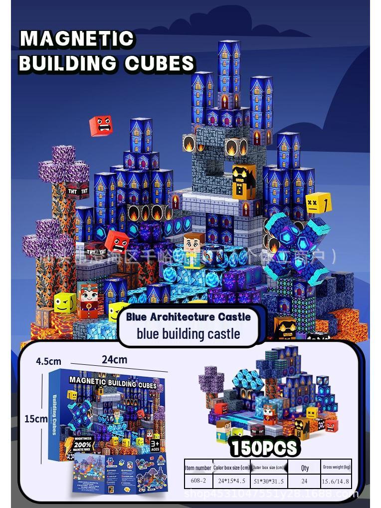 Magnetic Pink Castle STEM Cube Building Set