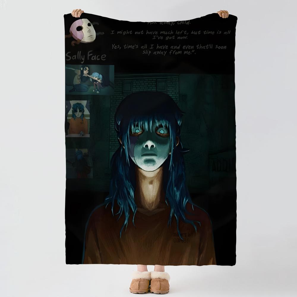 Game S-Sally Face-e Throw Thick Comfort Flannel Quilt, Multi-scene Use Indoor Outdoor Daily Nap
