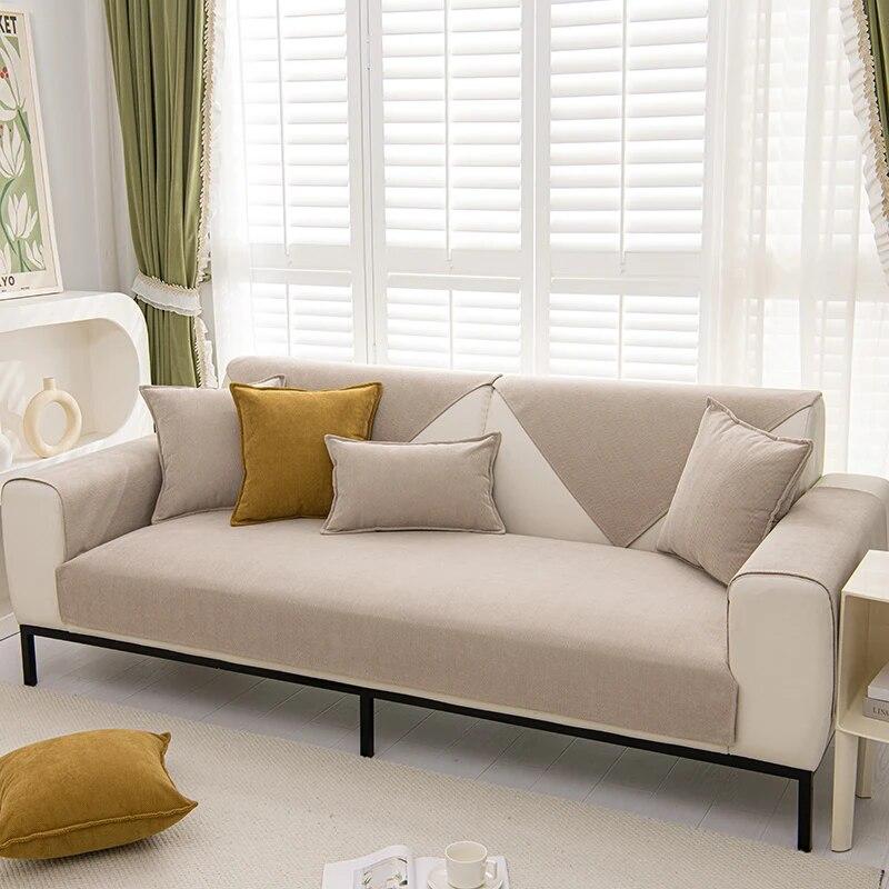Chenille Sofa Cover For Living Room Four Seasons Universal Non -Slip Couch Cover Towel Sofa Protective Mats For Home Decoration