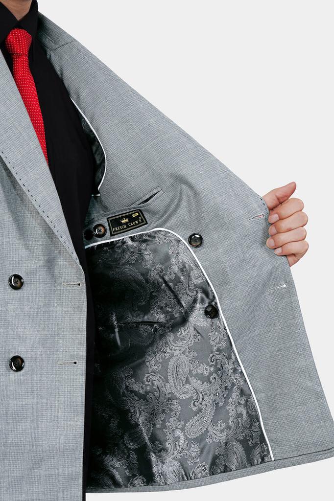 Blazer Sportivo Oslo Grigio Doppiopetto Ricco di Lana