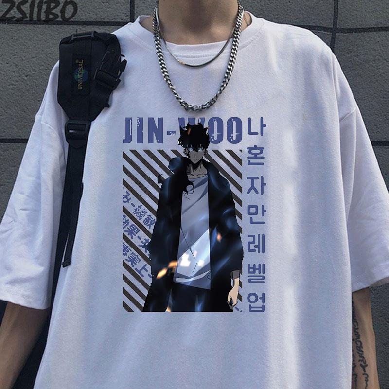 New Solo Leveling Sung Jin Woo Printing T Shirt Men Women T-Shirt Harajuku T-shirt Unisex Fashion Summer Tops