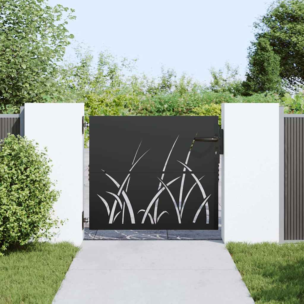 Garden Gate Black 85 X 100 Cm Powder Coated Steel