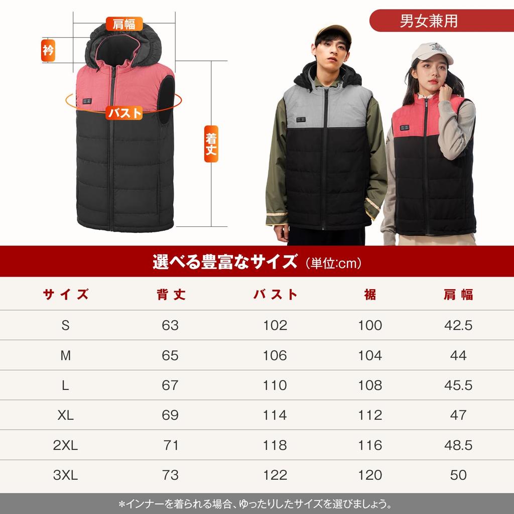Sumeriy Electric Heated 17 Heating Mobile Removable Fleece Cold Weather Up to 15 Hours of Continuous Two Independent Auto Unisex Vest, Points,