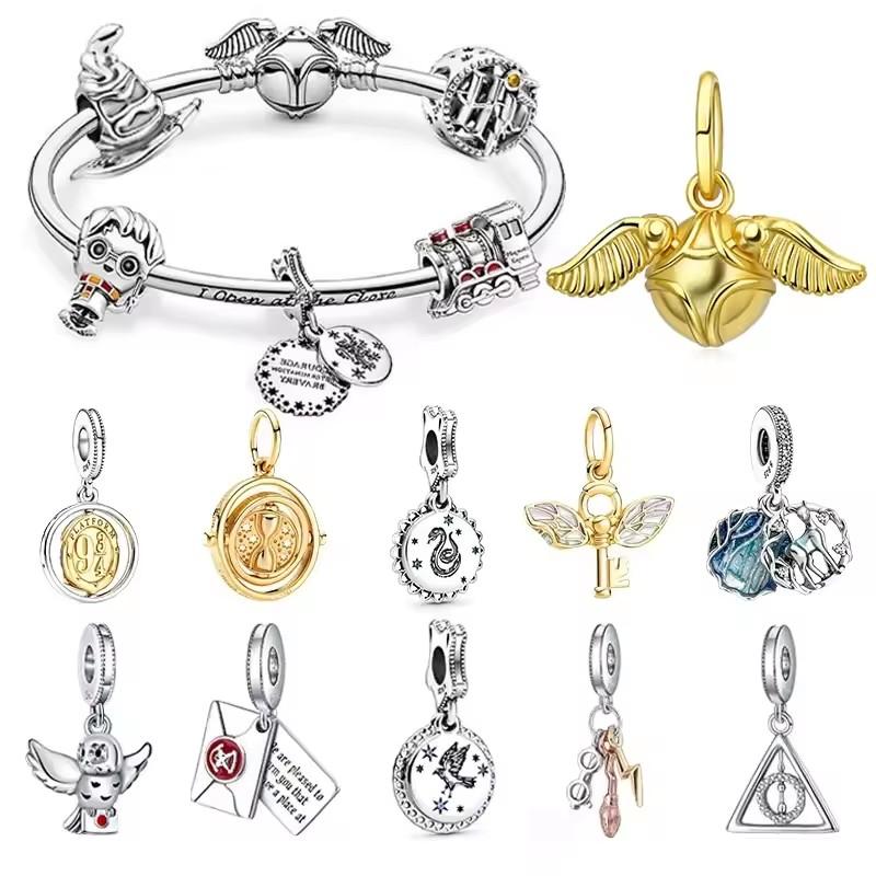  925 Silver Charms Beads For Harry Potter Bracelets Women DIY Jewelry Gifts 3mm Pendant
