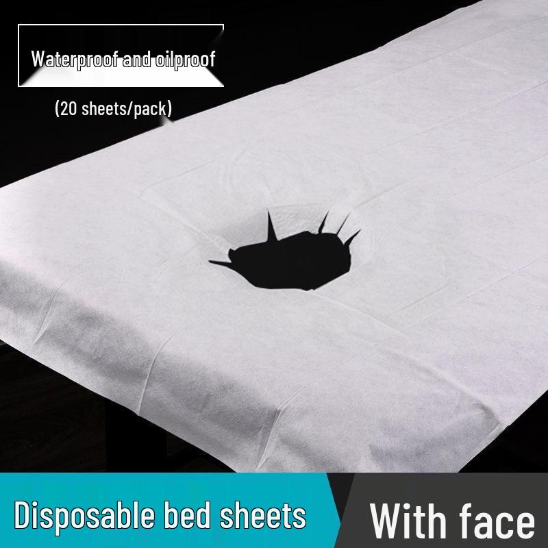 Disposable Waterproof Oil-Proof Nonwoven Bed Sheets with Hole for Massage Tables & Beauty Salons