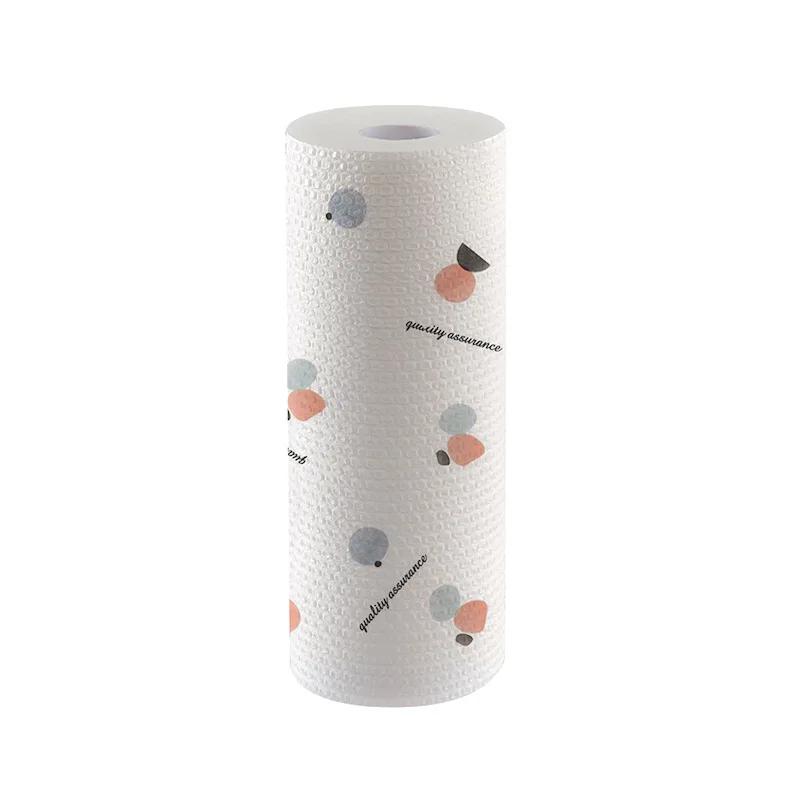 Kitchen Cloths Absorb Water Oil Tear Pull Quickly Conveniently Washable Printing Cleaning Disposable Dishwashing Cloth Household