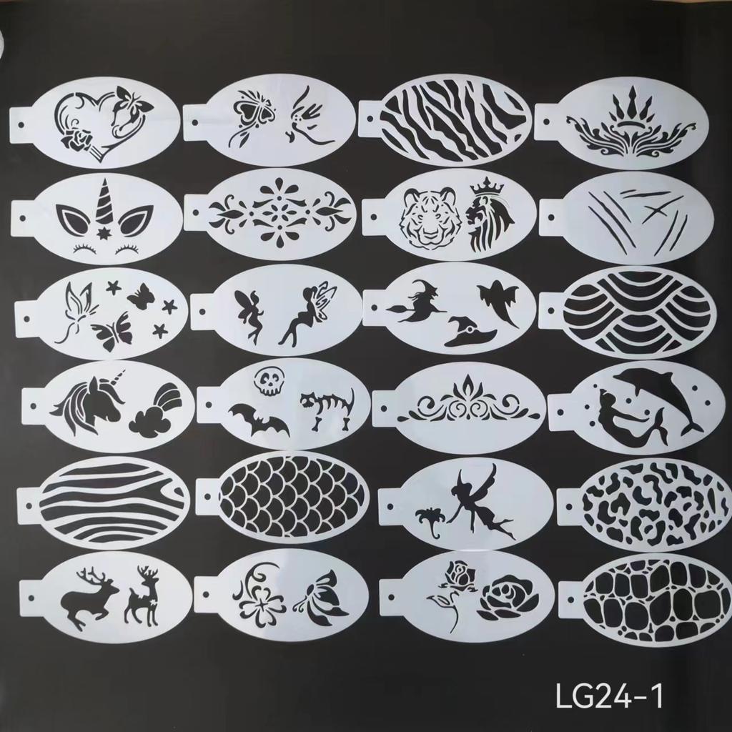 Body Face Paint Stencils Children Boy Girl Party Fun Painting Dinosaur Car Crown Love