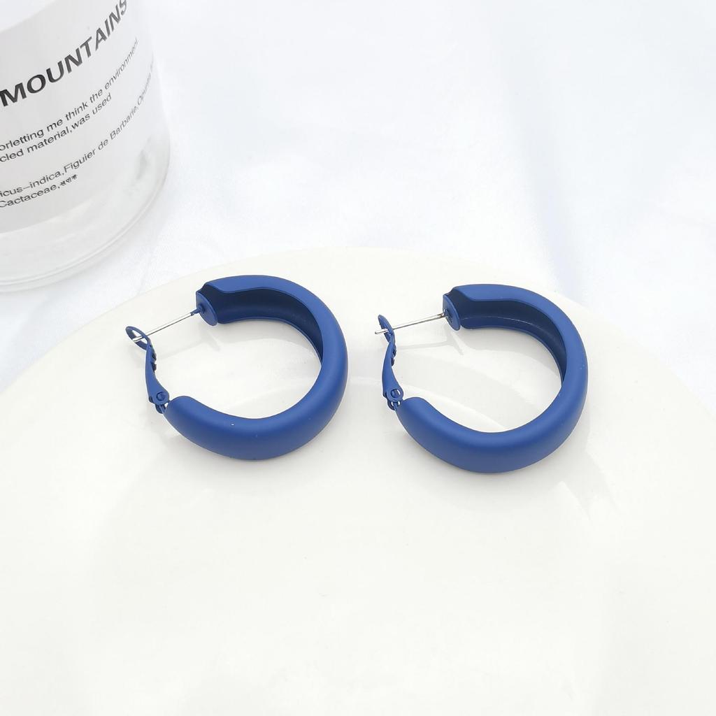 Vibrant C-Shaped Candy Color Hoop Earrings: Trendy, Cute, and Fashionable for Women