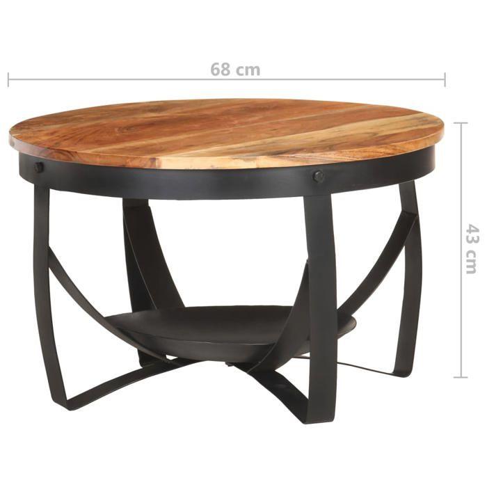 VidaXL Table basse Ø68x43 cm Bois d'acacia solide