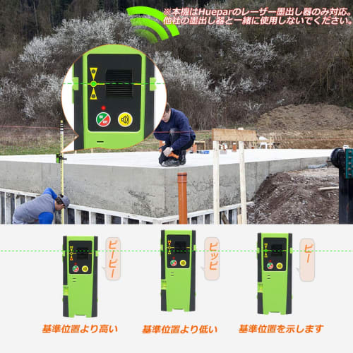 Huepar LR-6RG Laser Receiver with Holder for Laser Levels (Compatible with Huepar Laser Levels Only)