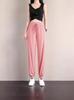 Pantalones de Encaje Acampanados de Seda de Hielo para Mujer - Sueltos, Adelgazantes, Modernos, Ligeros para Verano
