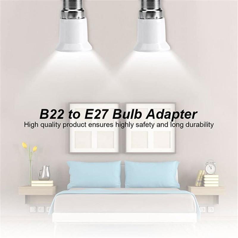 4/10/20/50pcs B22 to E27 Bulb Adapters Bayonet Lamp Base to Screw E26 E27 Bulb Holder Converter Two-Pin Socket to Edison Base