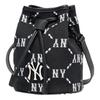 MLB Monogram Series NY Yankees Retro Floral Logo Bucket Bag Unisex Bags Black 3ABMS022N-50BKS