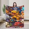 Digimon Plush Blanket Girls Boys Flannel Throw Blanket For Couch Chair Super Soft Quality Bedspread Gift