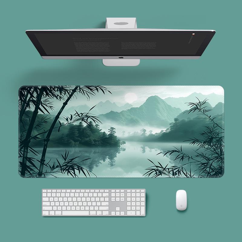 Extra Large Washable Mouse Pad - Aurora Landscape & Sunset Clouds Design, Thickened for Office and Gaming Desks