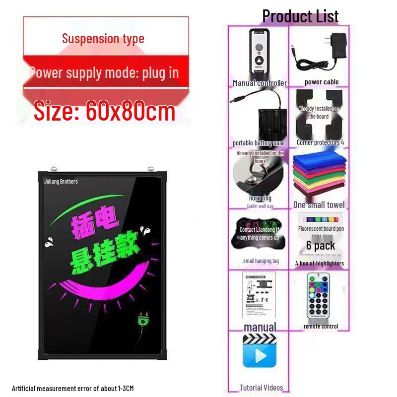 Fluorescent Night Market Advertising Board - Luminous Shop Display Blackboard