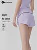 Women's Lightweight Breathable Fake Two-Piece Sports Shorts, Anti-Exposure, Loose Fit, Ideal for Spring and Summer Fitness
