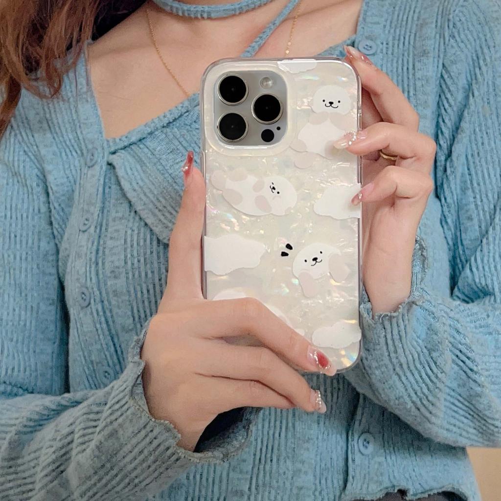 Ins Hund Schale Glänzende Cartoon Hülle Für Iphone 13 12 11 Promax 14 Pro Max Imd Welpe 2023 Laser Handyhülle Conque Capa