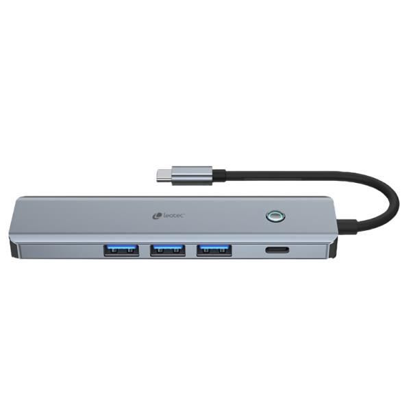 Station D'accueil - Leotec - 6-en-1 - Aluminium - HDMI 4K - Charge Dynamique PD 100W