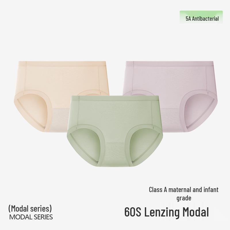 A-Class Women's Seamless Mid-Waist Cotton Underwear - Antibacterial, Breathable, High Elasticity Triangle Briefs