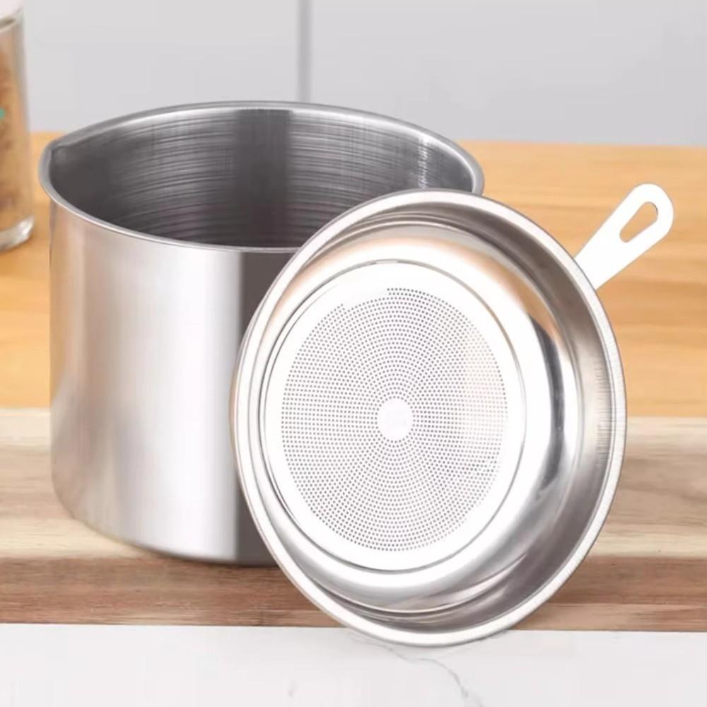 Garnek na olej ze stali nierdzewnej Duży pojemnik na olej Nowy sitko do oleju kuchennego Kuchnia